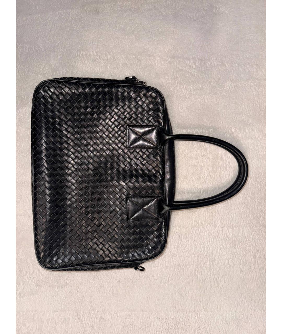 BOTTEGA VENETA Черный кожаный портфель, фото 8