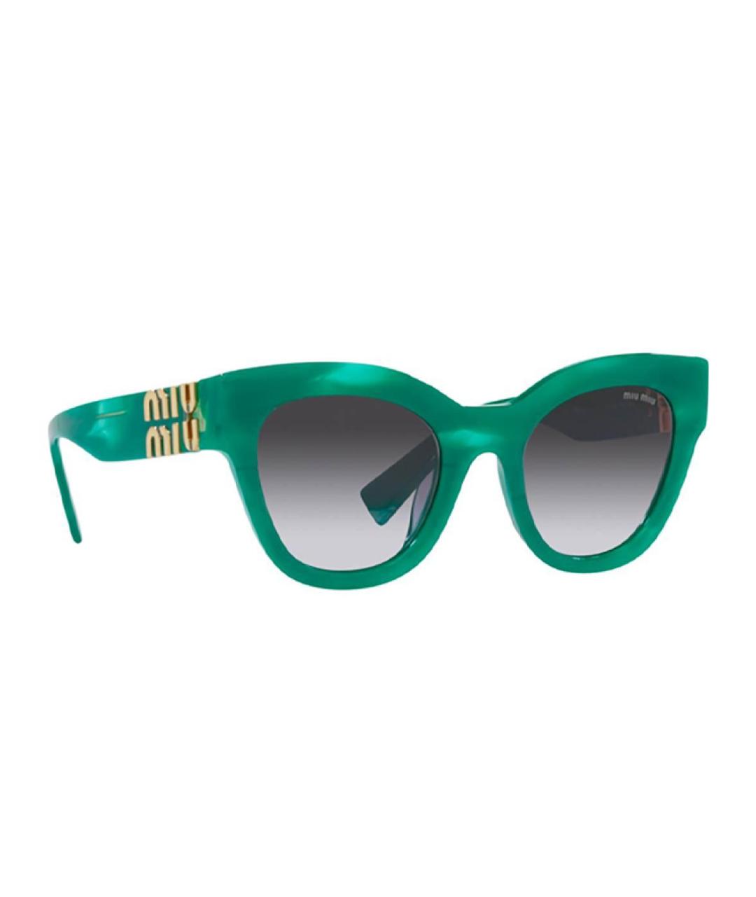 MIU MIU Зеленые пластиковые солнцезащитные очки, фото 2