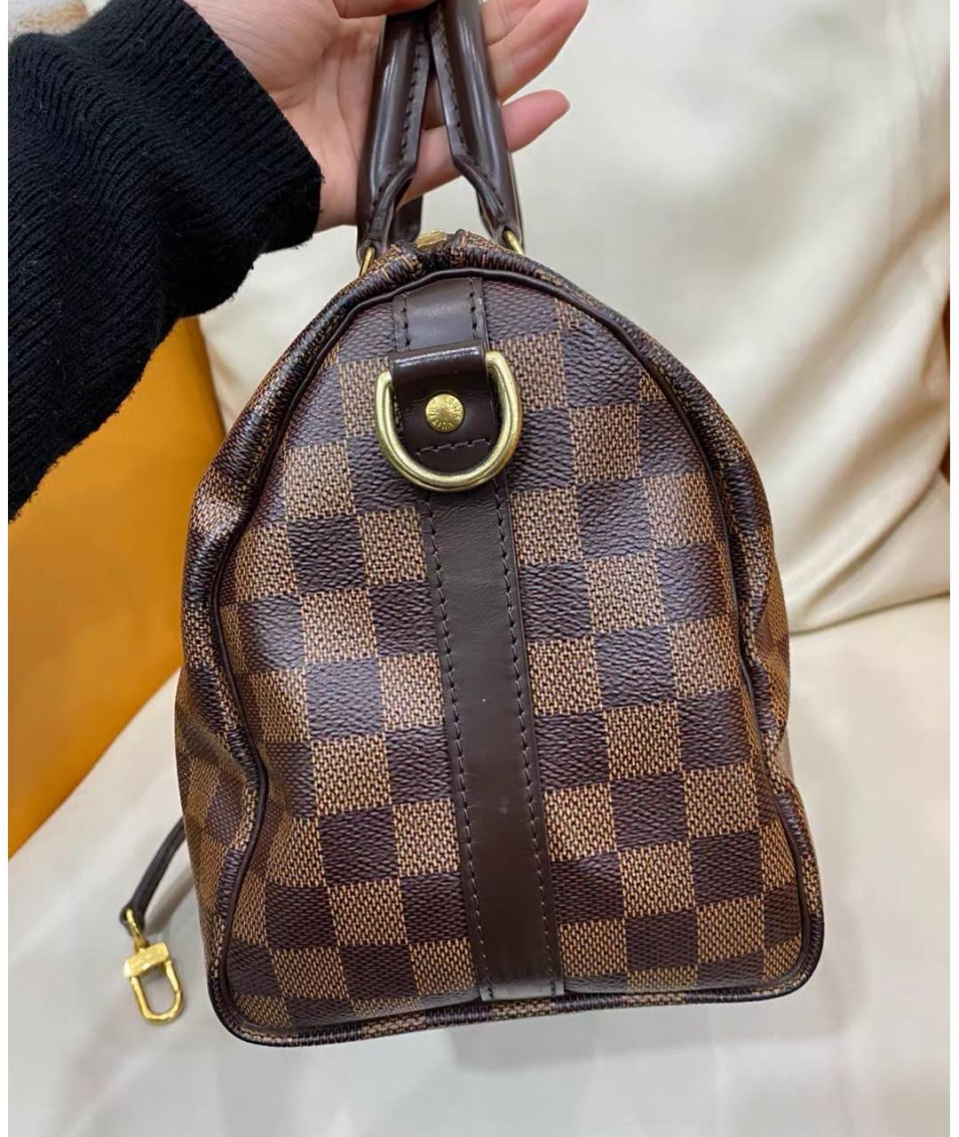 LOUIS VUITTON Коричневая кожаная сумка через плечо, фото 4