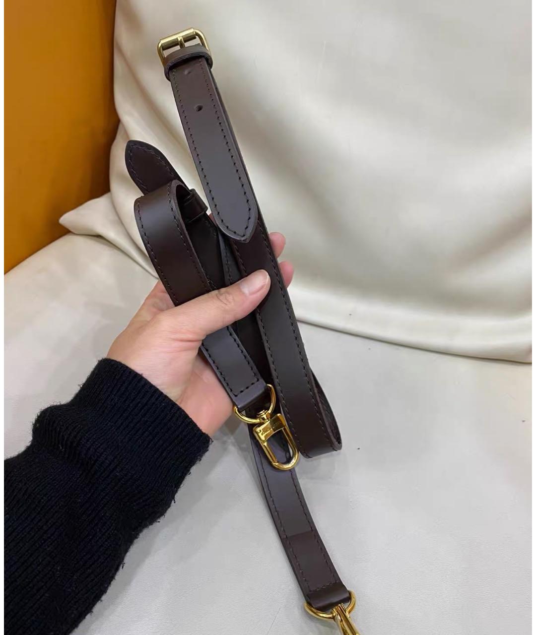 LOUIS VUITTON Коричневая кожаная сумка через плечо, фото 8