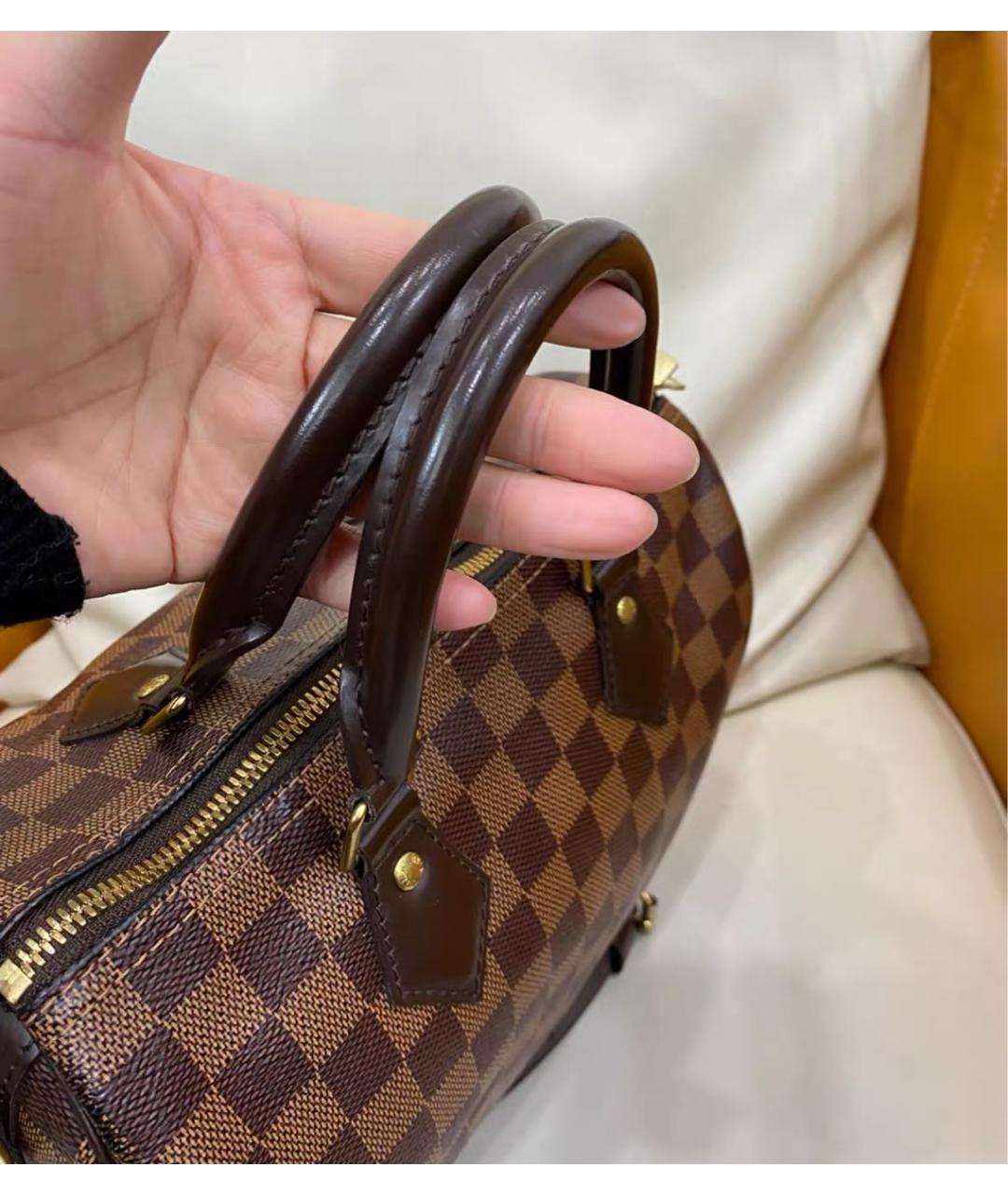LOUIS VUITTON Коричневая кожаная сумка через плечо, фото 5