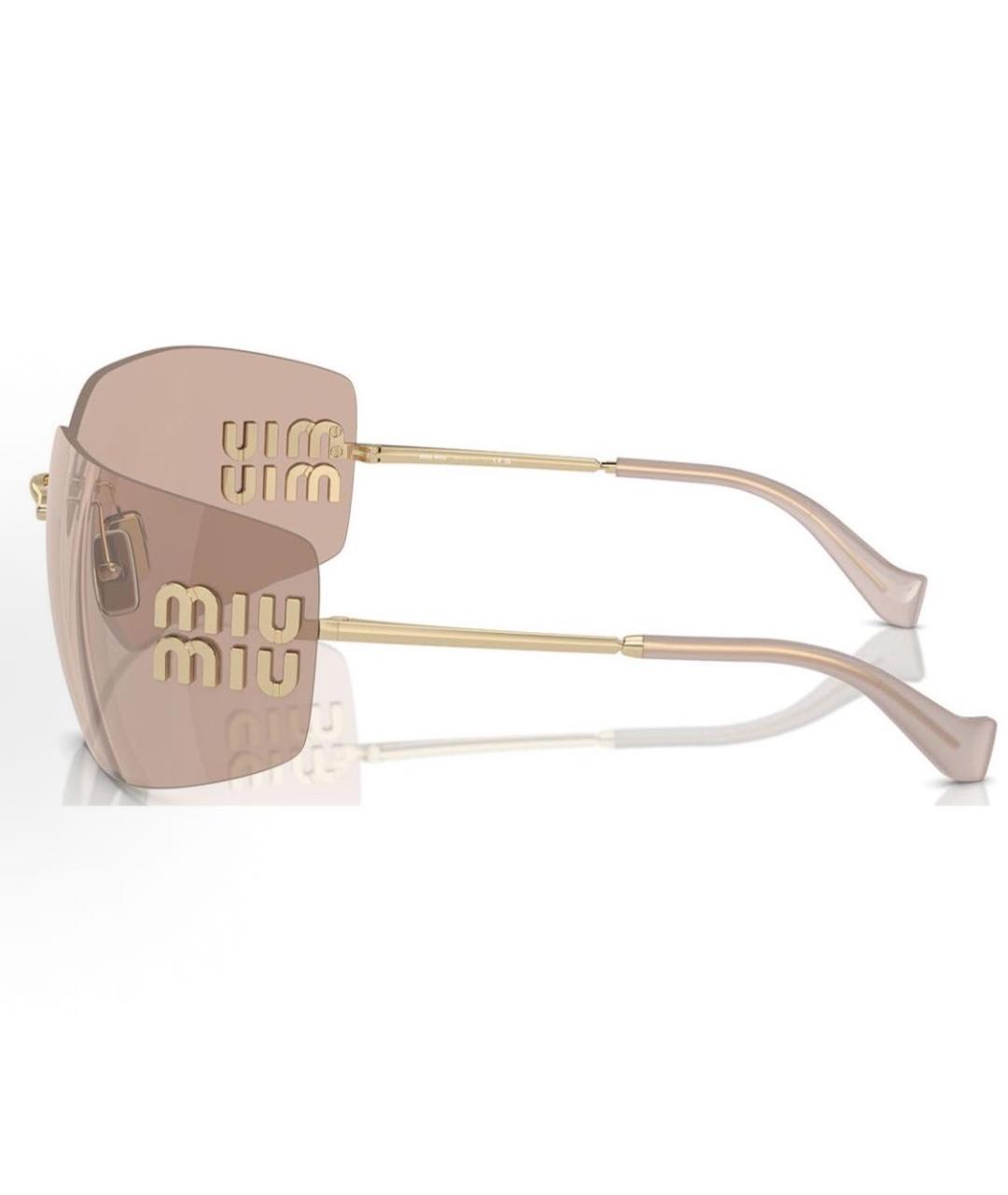 MIU MIU Розовые металлические солнцезащитные очки, фото 3