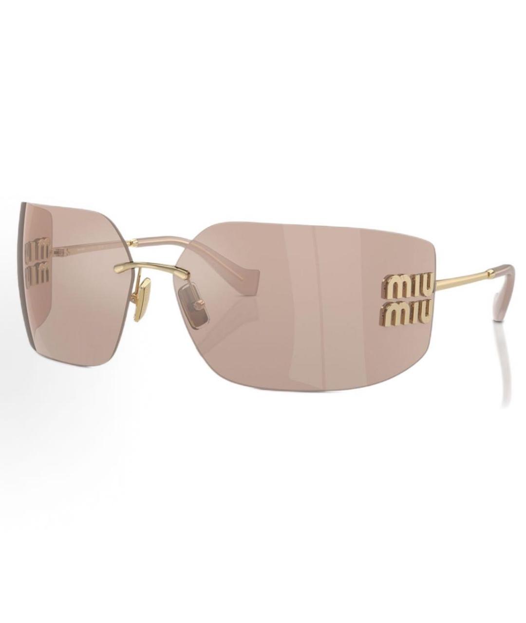 MIU MIU Розовые металлические солнцезащитные очки, фото 2