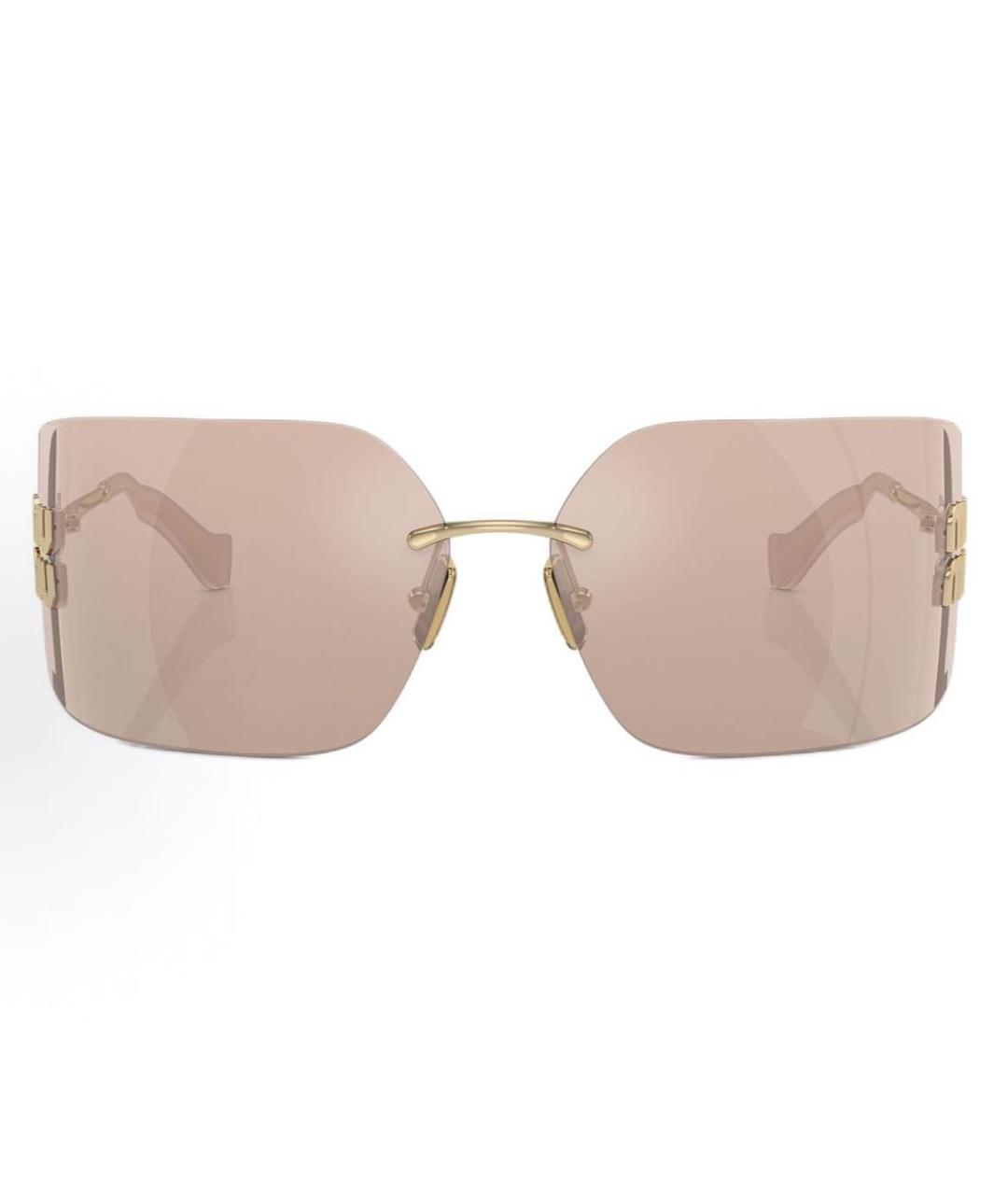 MIU MIU Розовые металлические солнцезащитные очки, фото 9