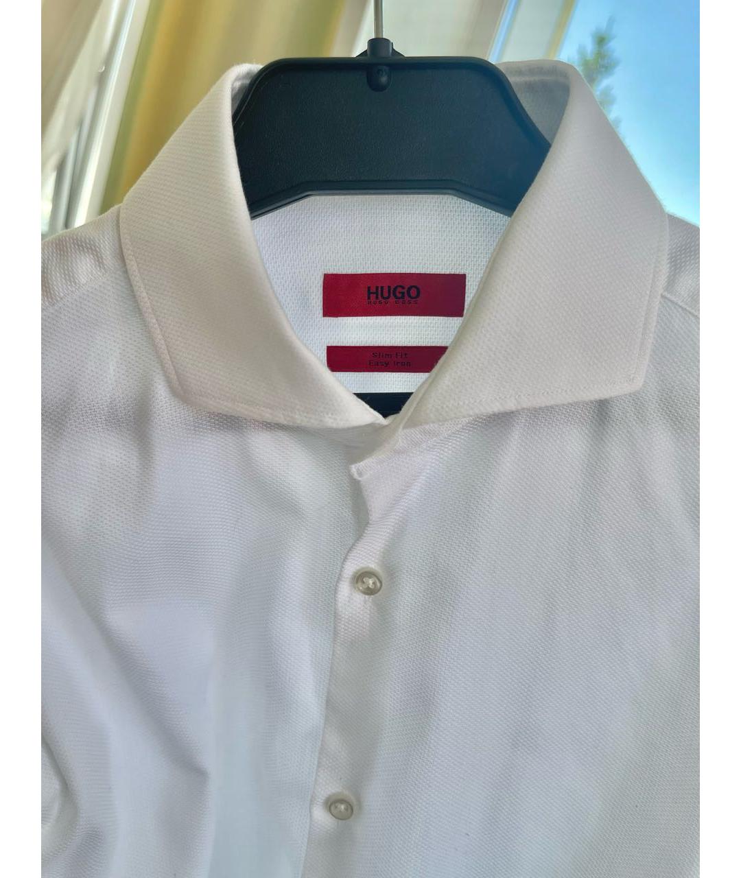 HUGO BOSS Белая хлопковая классическая рубашка, фото 3