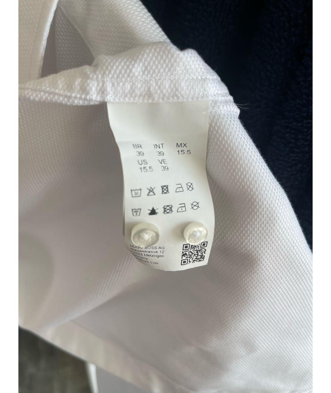 HUGO BOSS Белая хлопковая классическая рубашка, фото 5