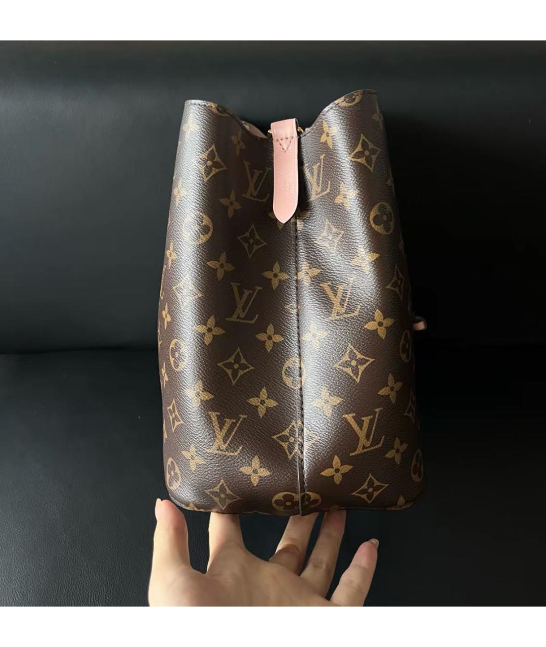 LOUIS VUITTON Коричневая кожаная сумка тоут, фото 4