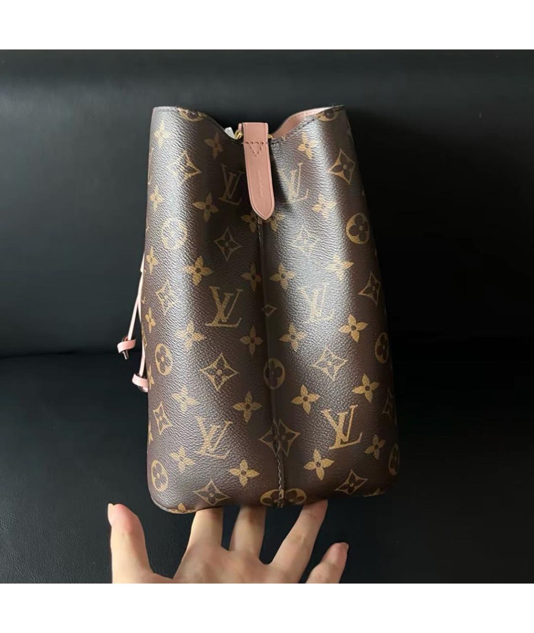LOUIS VUITTON Коричневая кожаная сумка тоут, фото 3