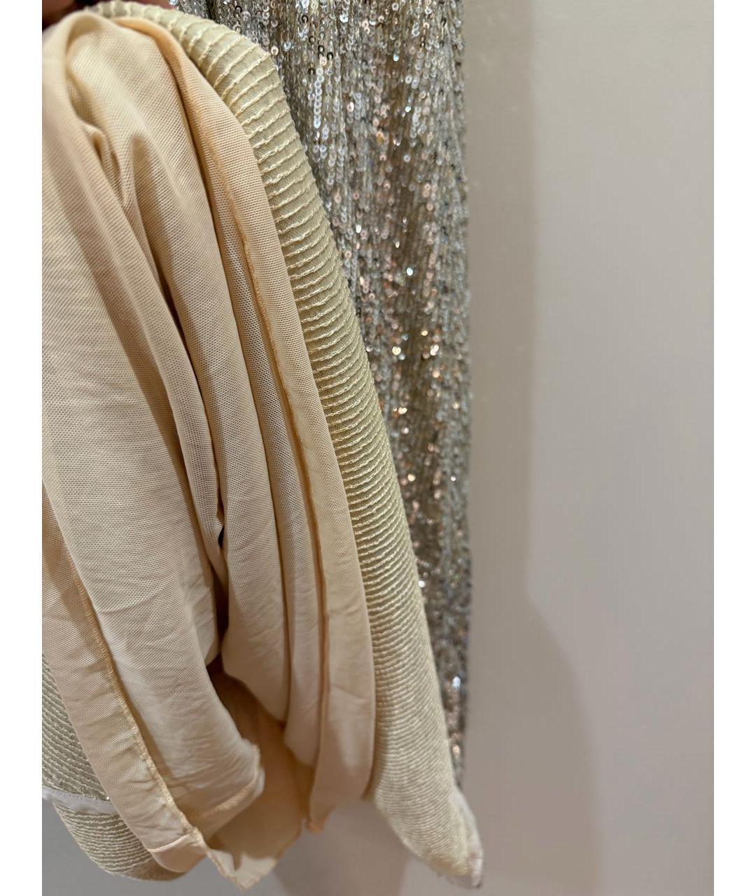 ERMANNO SCERVINO Золотое вискозное вечернее платье, фото 5