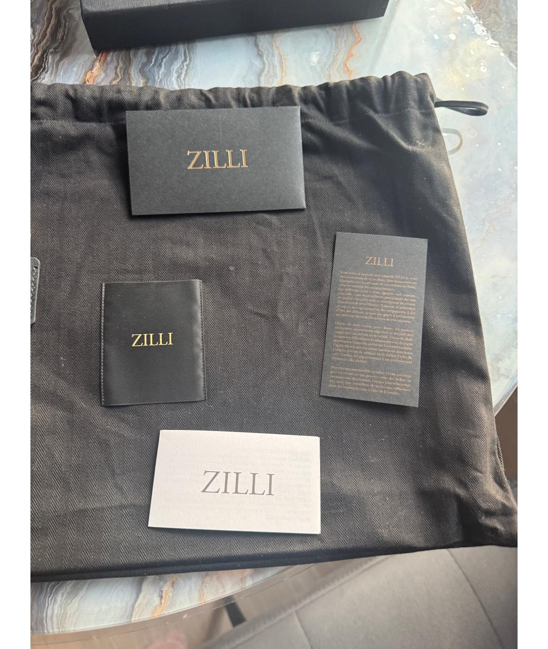 ZILLI Черная кожаная барсетка, фото 7