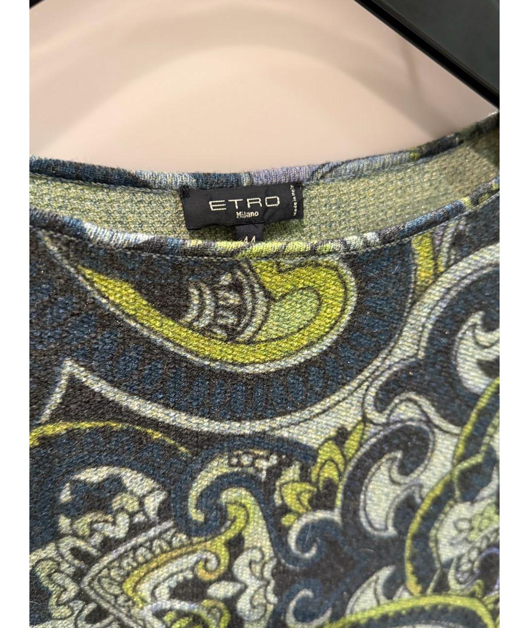 ETRO Зеленое шерстяное повседневное платье, фото 4