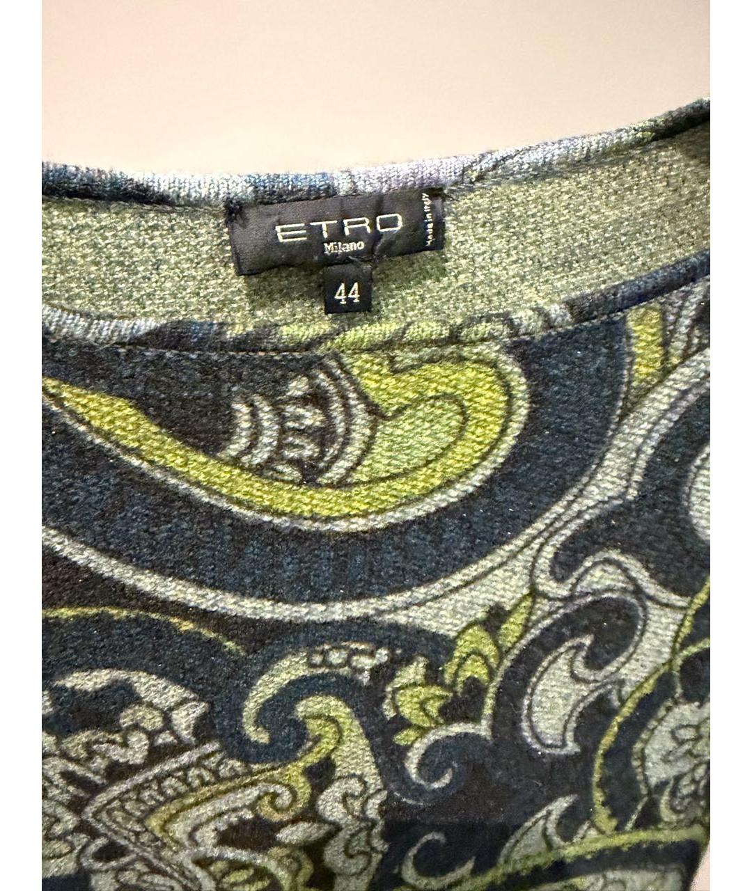 ETRO Зеленое шерстяное повседневное платье, фото 3