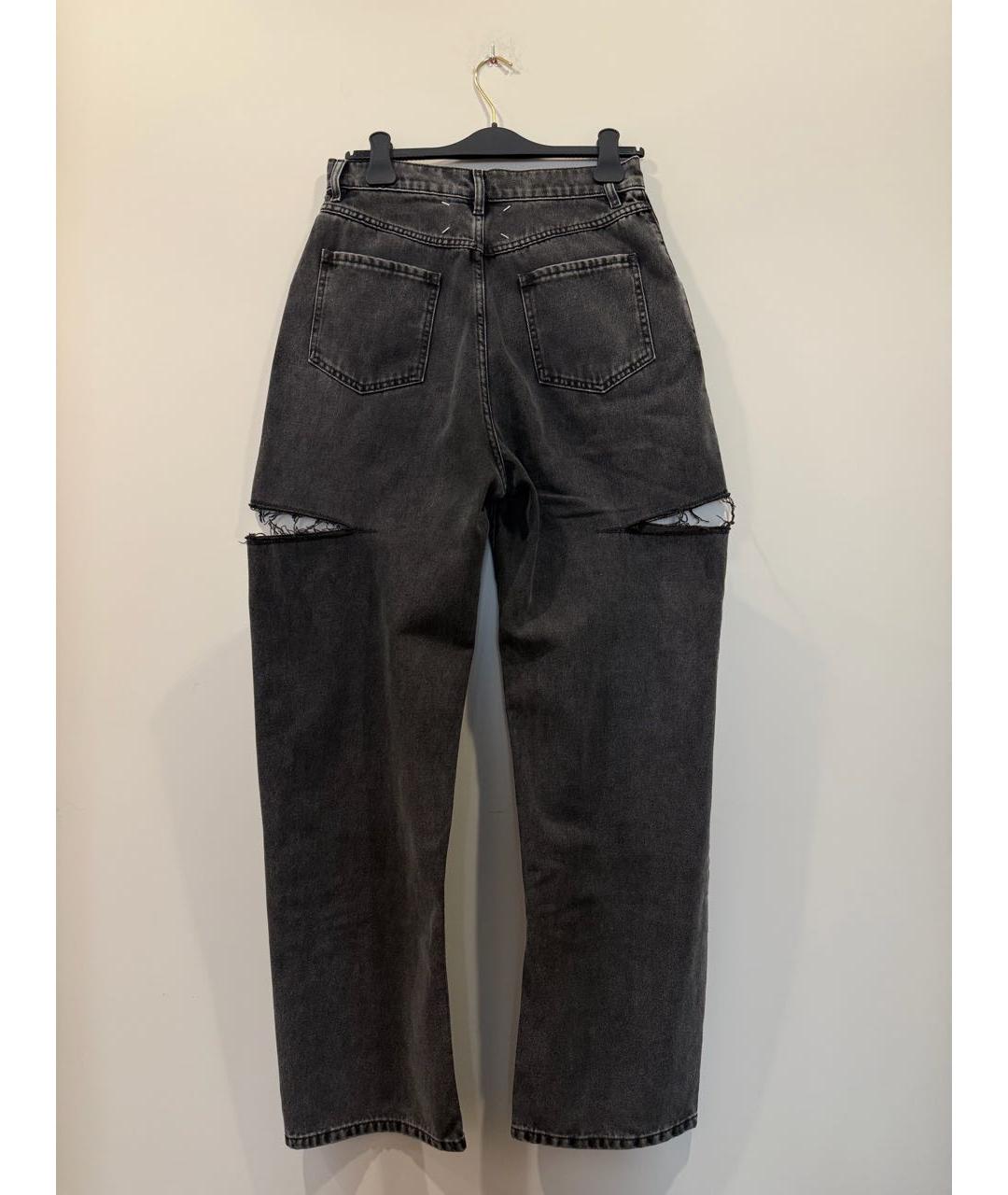 MAISON MARGIELA Черные хлопковые прямые джинсы, фото 2