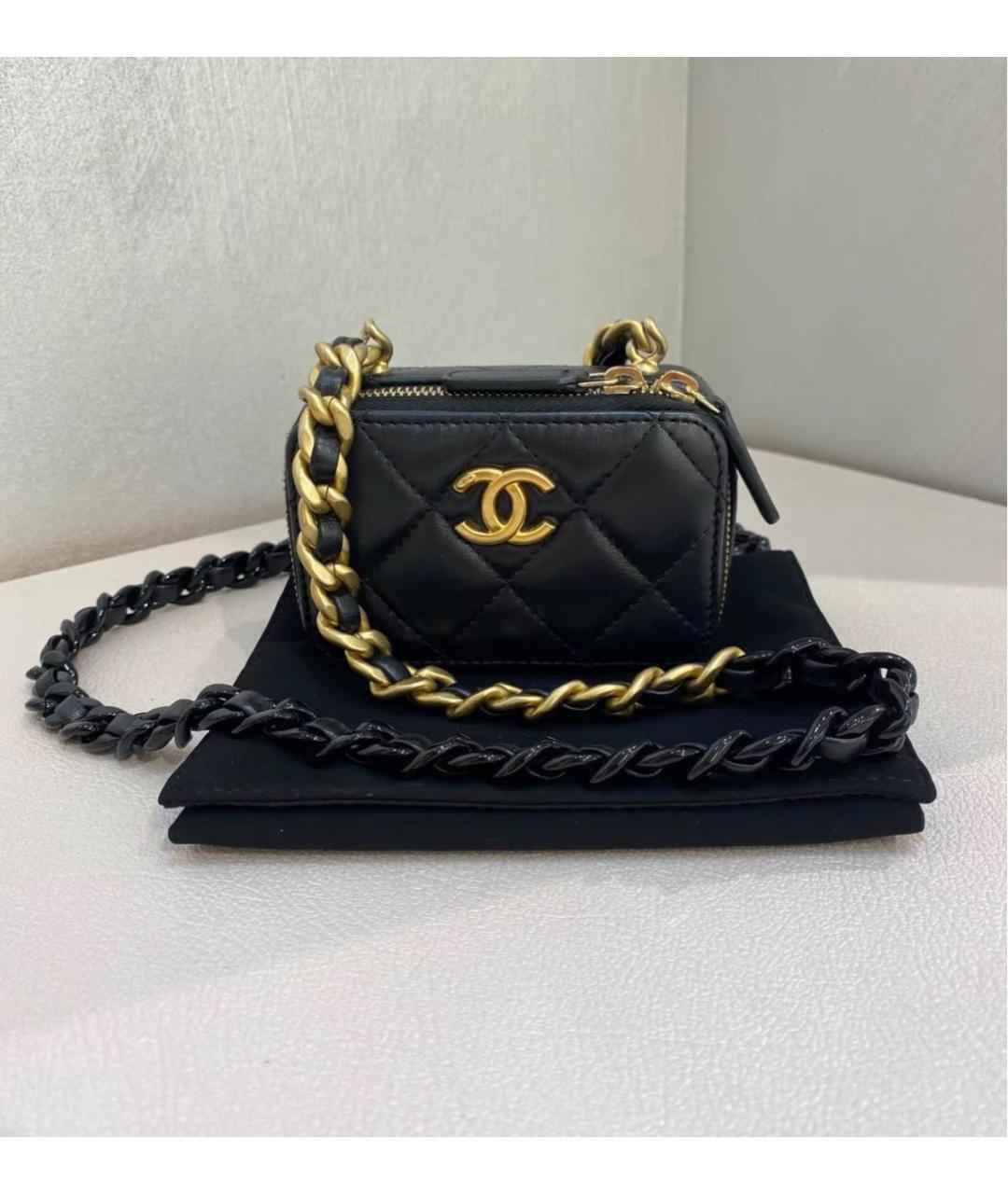 CHANEL Черная кожаная сумка через плечо, фото 8