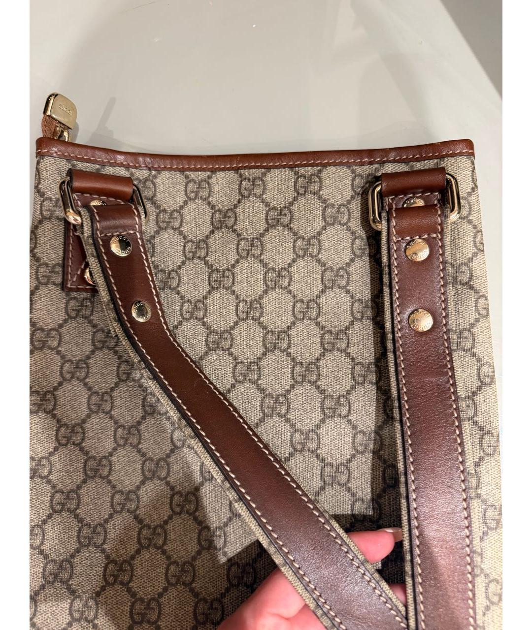 GUCCI Бежевая канва барсетка, фото 4