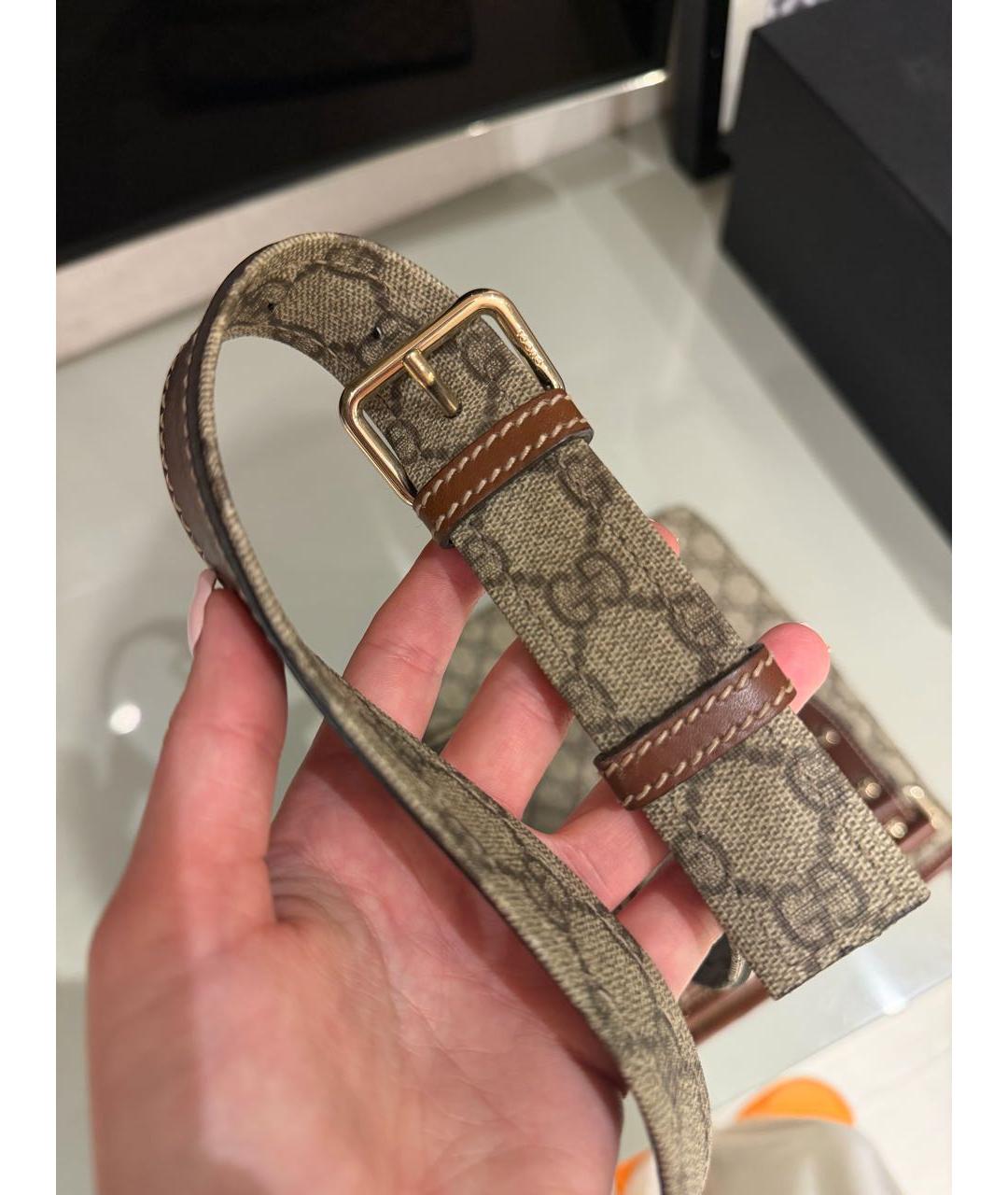 GUCCI Бежевая канва барсетка, фото 3