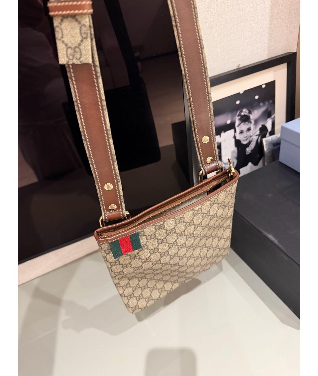 GUCCI Бежевая канва барсетка, фото 2