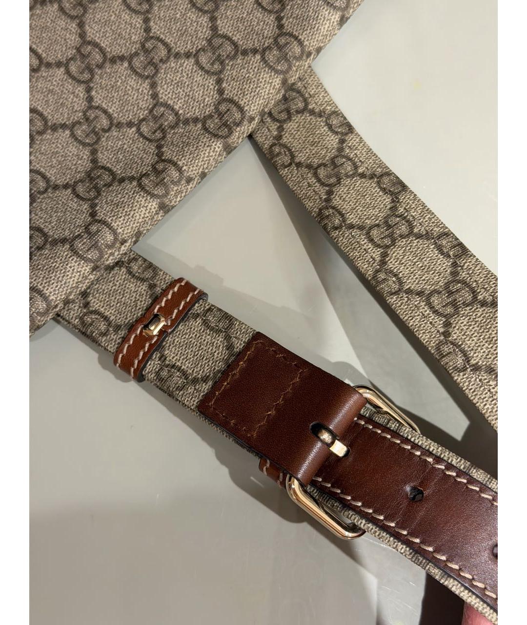 GUCCI Бежевая канва барсетка, фото 6