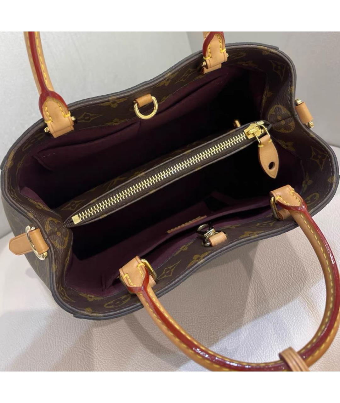 LOUIS VUITTON Коричневая кожаная сумка через плечо, фото 7