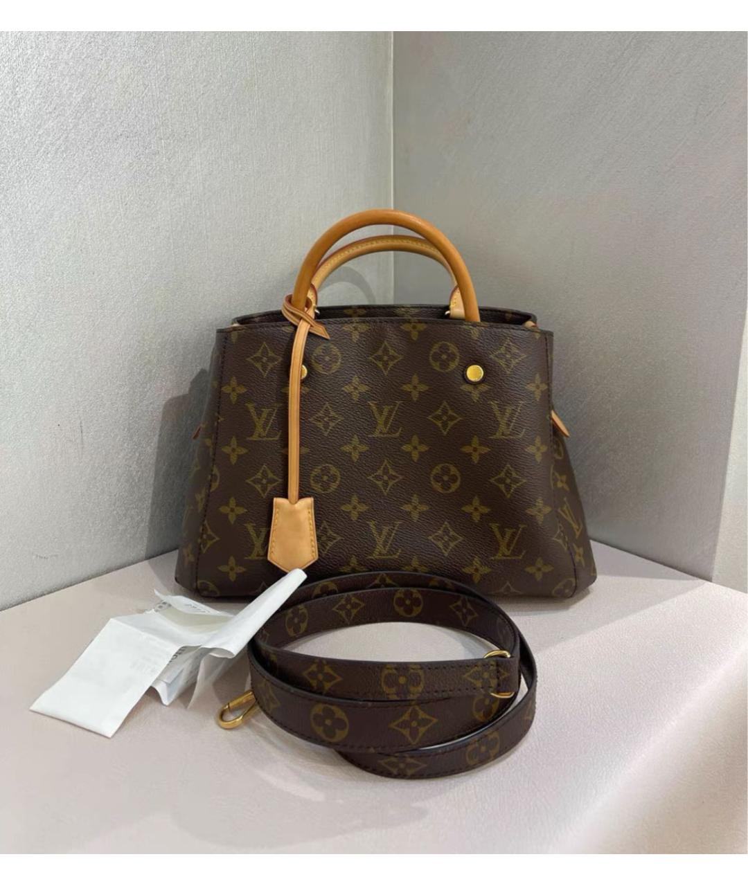 LOUIS VUITTON Коричневая кожаная сумка через плечо, фото 2