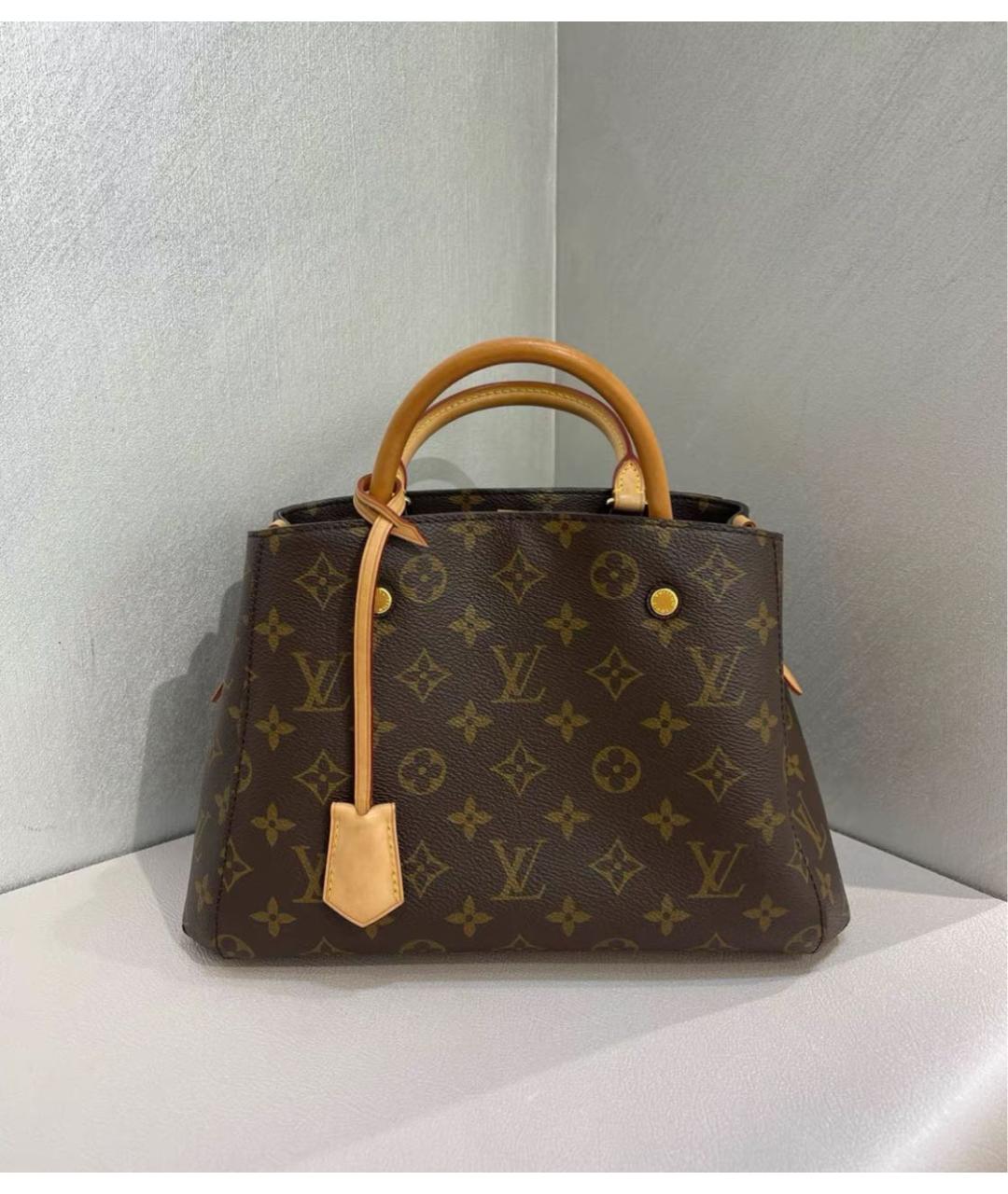 LOUIS VUITTON Коричневая кожаная сумка через плечо, фото 8