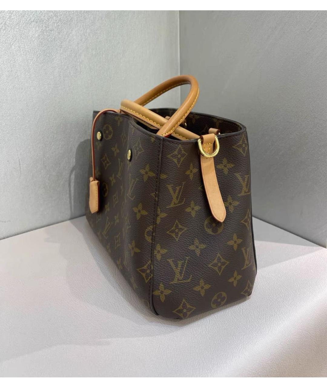 LOUIS VUITTON Коричневая кожаная сумка через плечо, фото 5