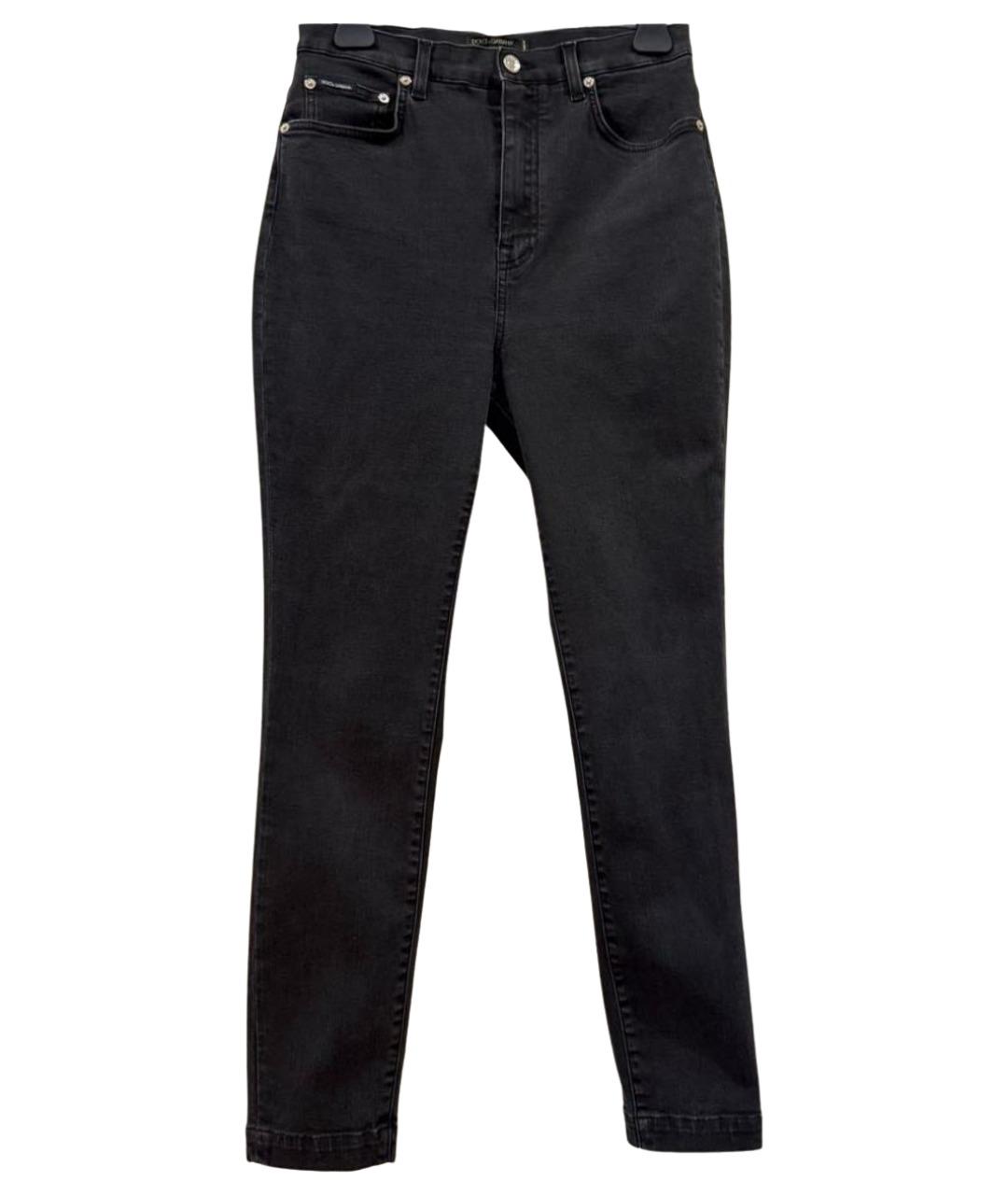DOLCE&GABBANA Черные хлопко-эластановые джинсы слим, фото 1