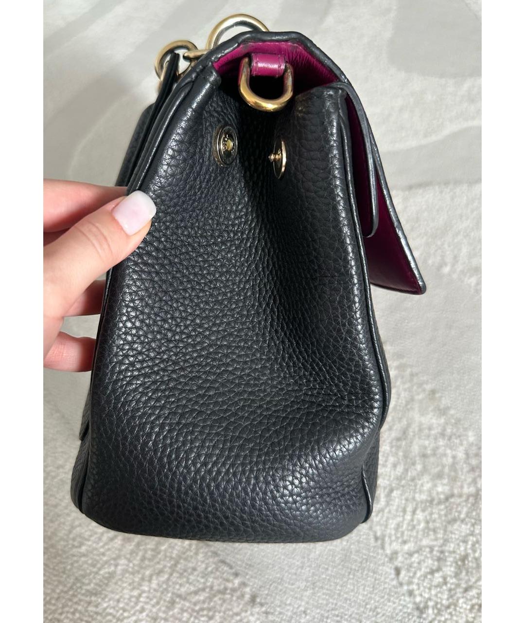 CHRISTIAN DIOR Черная кожаная сумка с короткими ручками, фото 8
