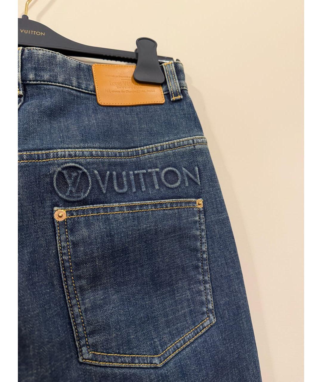 LOUIS VUITTON Темно-синие хлопко-эластановые джинсы слим, фото 3