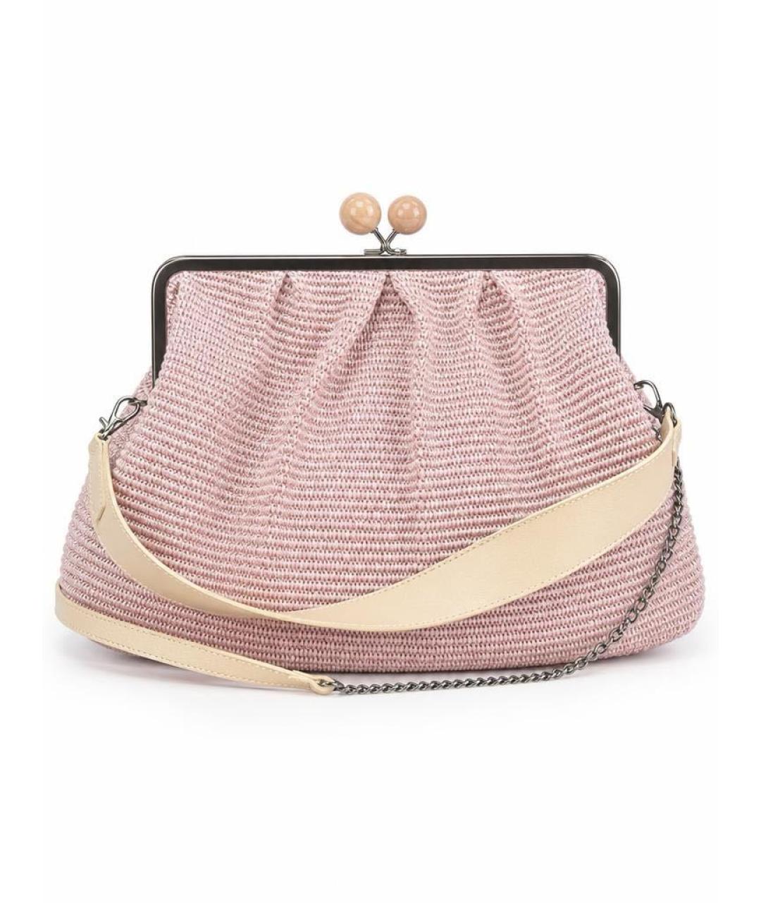 WEEKEND MAX MARA Розовая рафия сумка тоут, фото 9