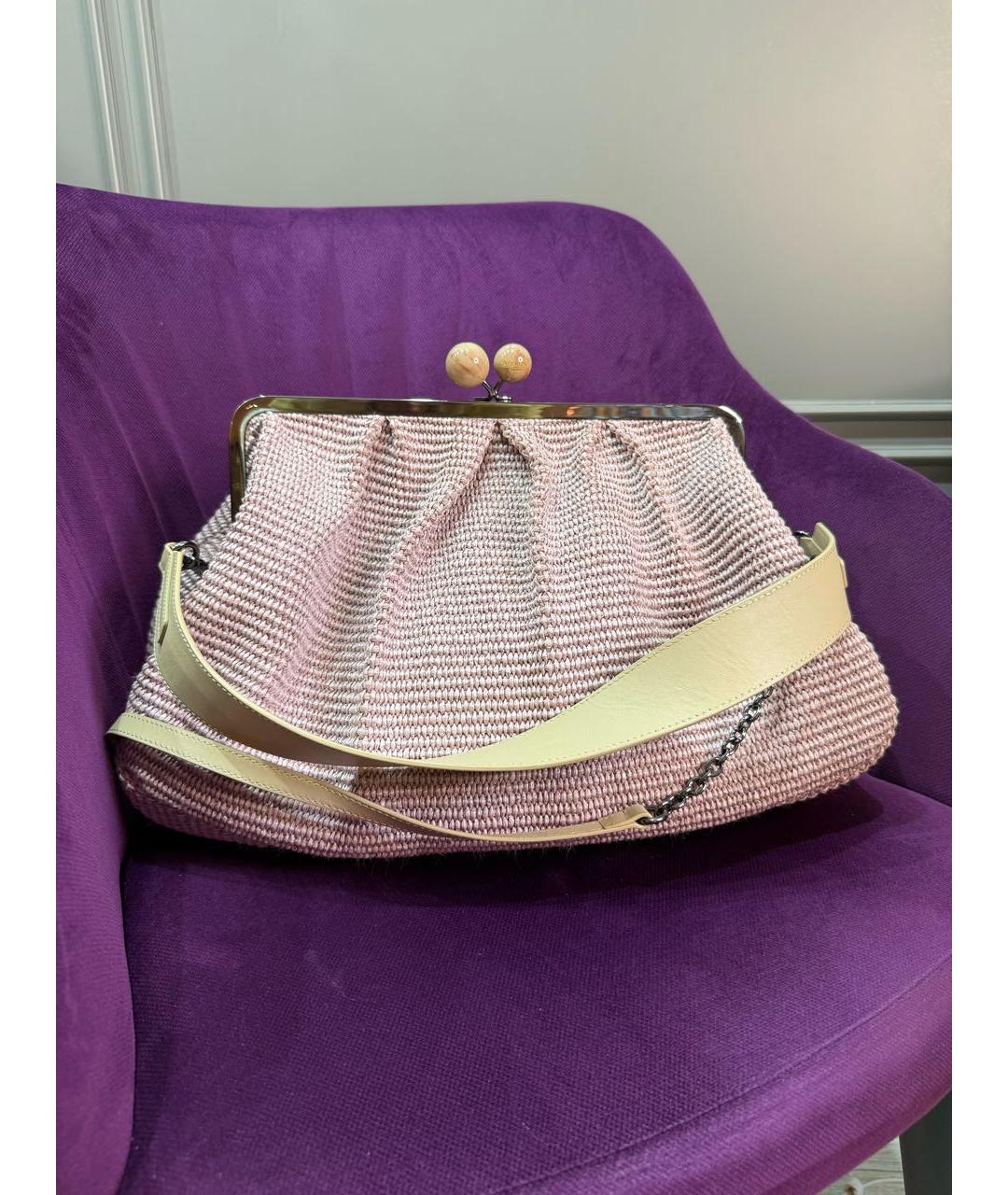 WEEKEND MAX MARA Розовая рафия сумка тоут, фото 2