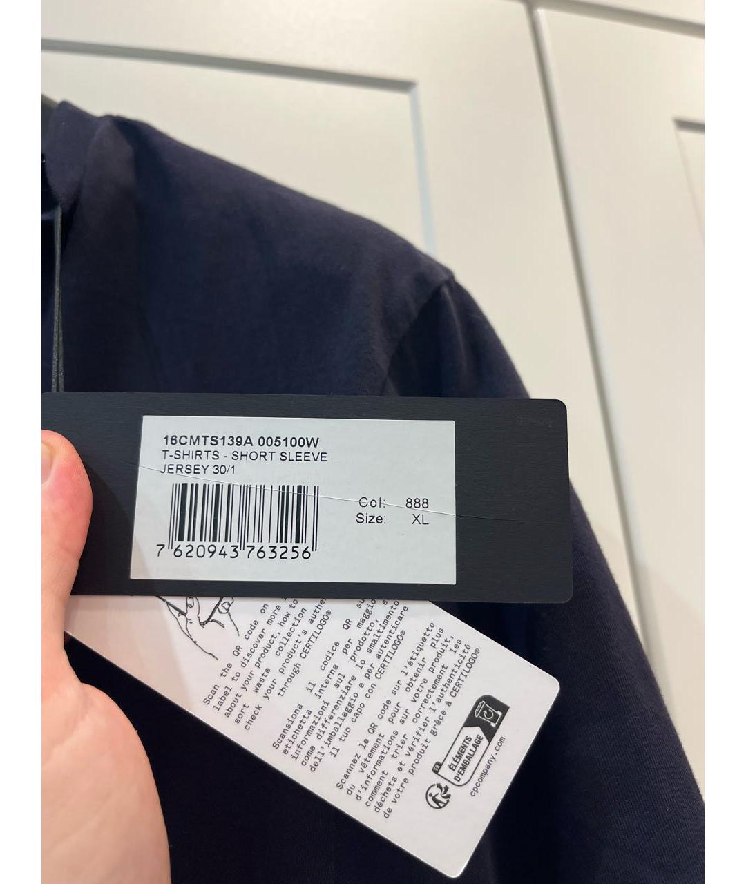 CP COMPANY Темно-синяя хлопковая футболка, фото 6