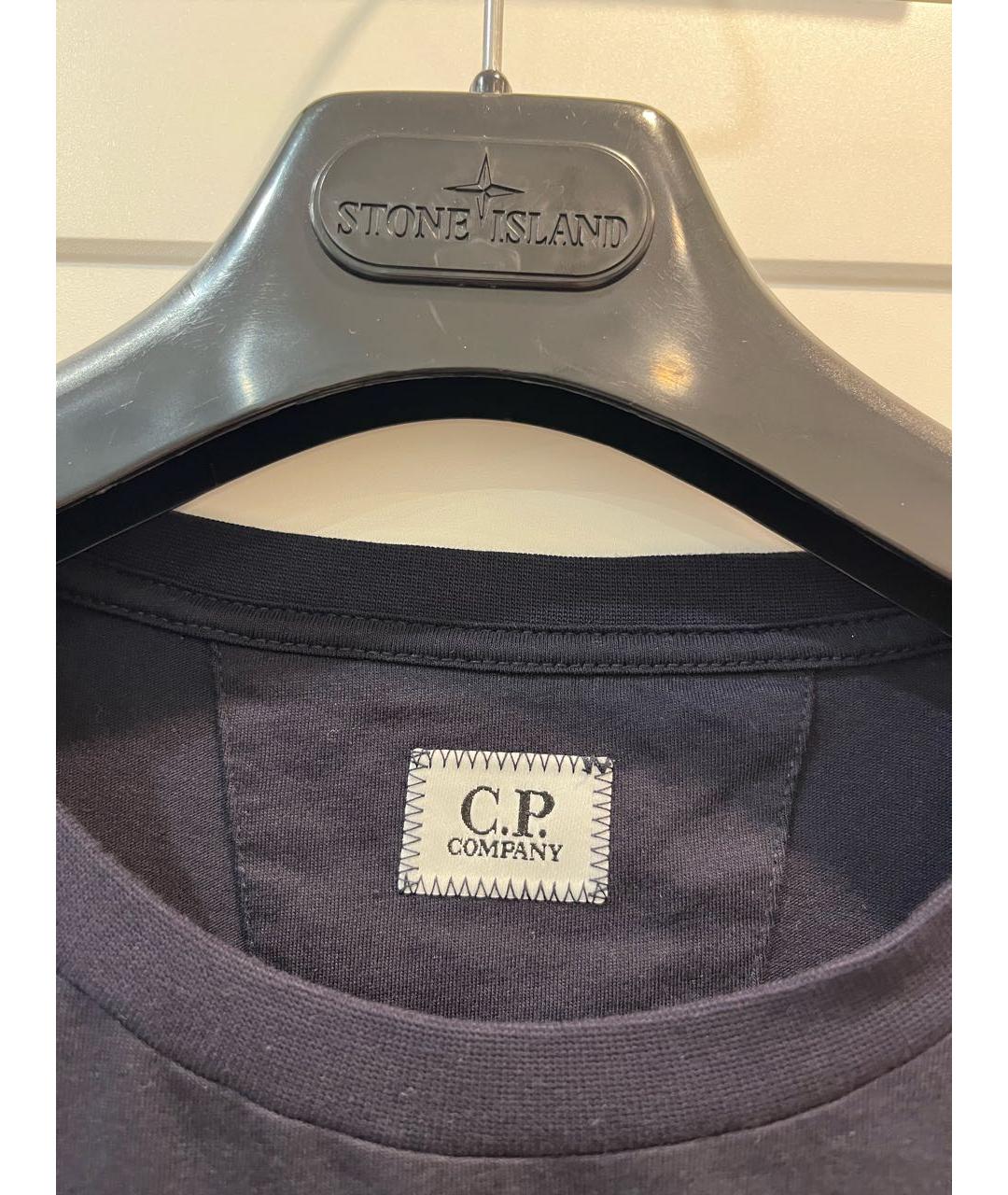 CP COMPANY Темно-синяя хлопковая футболка, фото 3