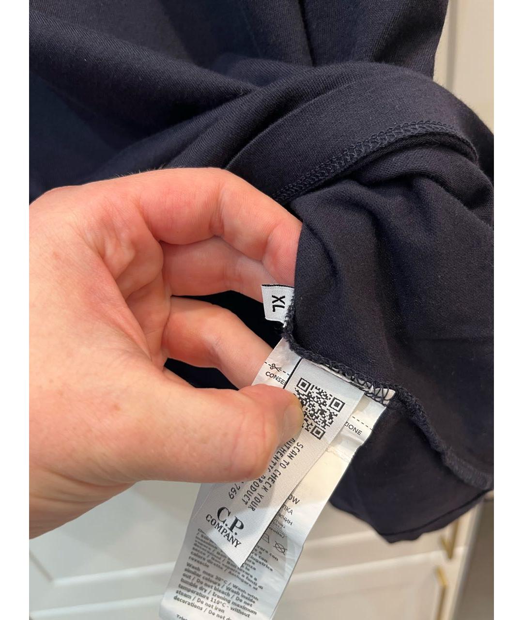CP COMPANY Темно-синяя хлопковая футболка, фото 5