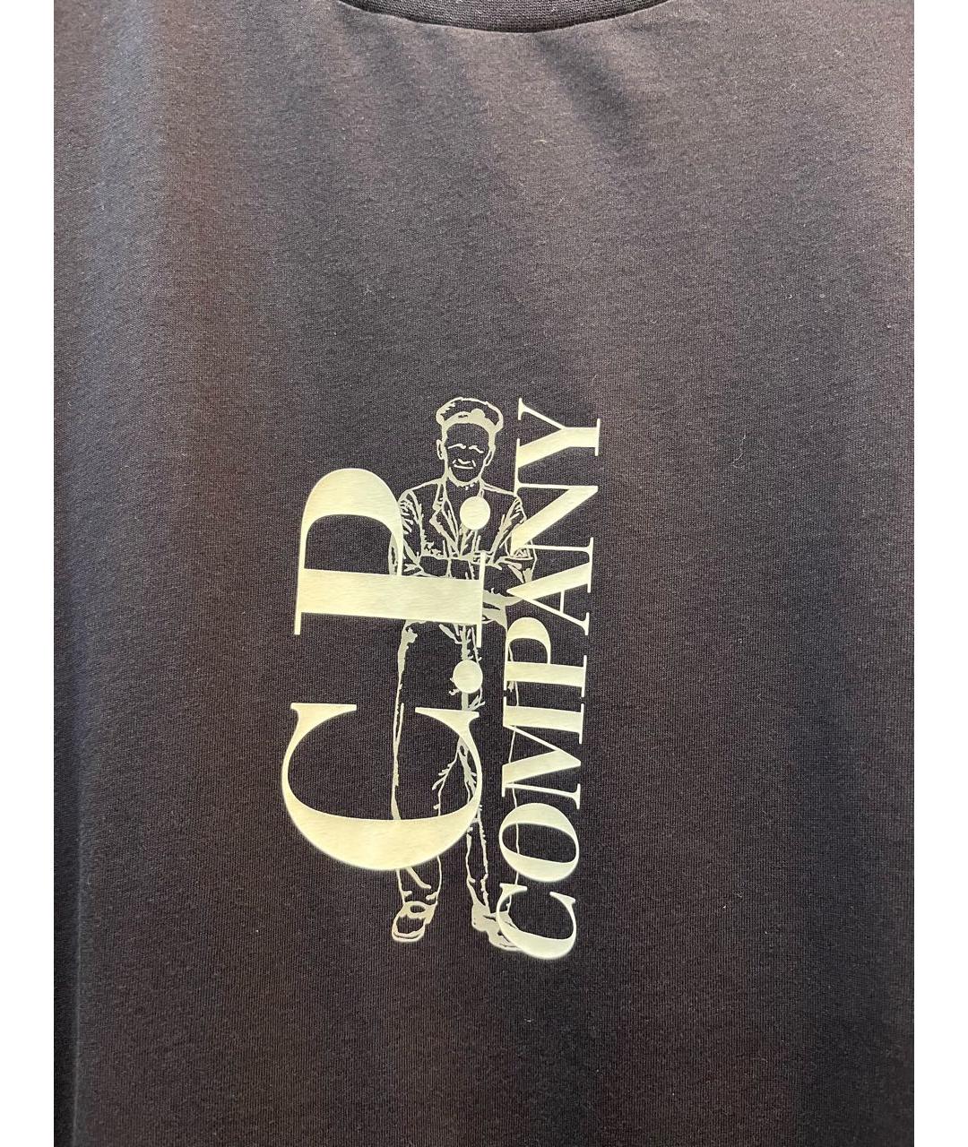 CP COMPANY Темно-синяя хлопковая футболка, фото 4