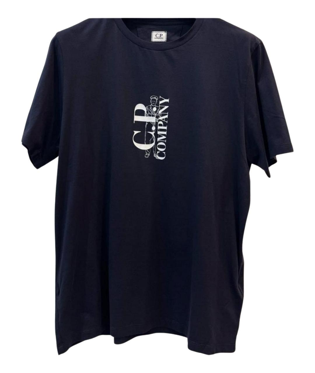 CP COMPANY Темно-синяя хлопковая футболка, фото 1