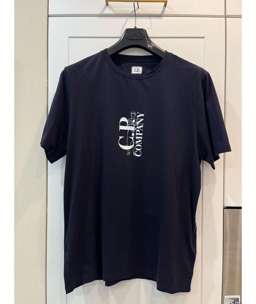 CP COMPANY Темно-синяя хлопковая футболка, фото 8