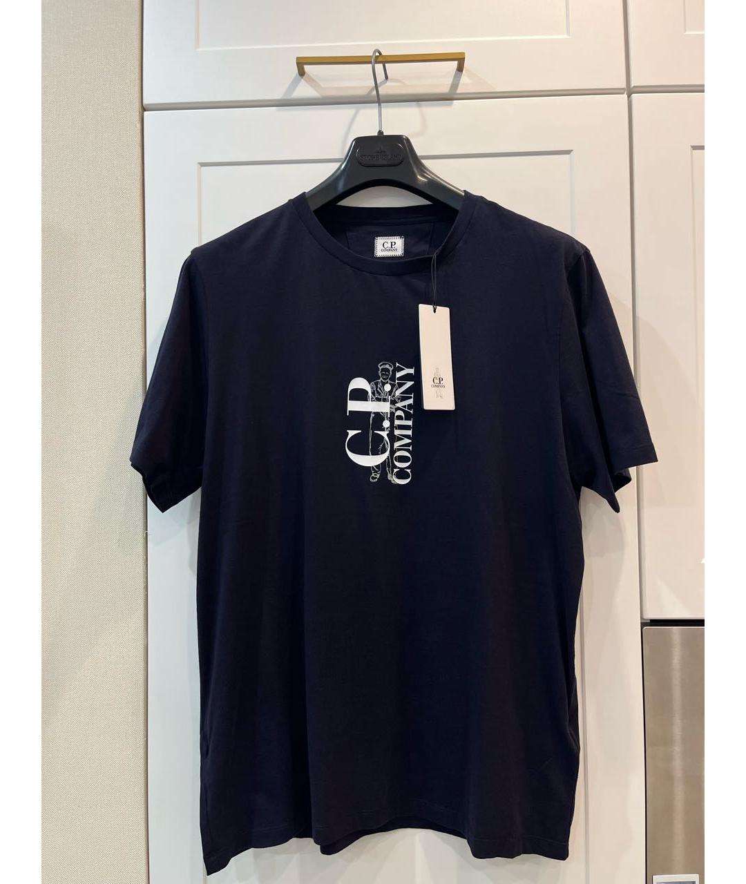 CP COMPANY Темно-синяя хлопковая футболка, фото 7