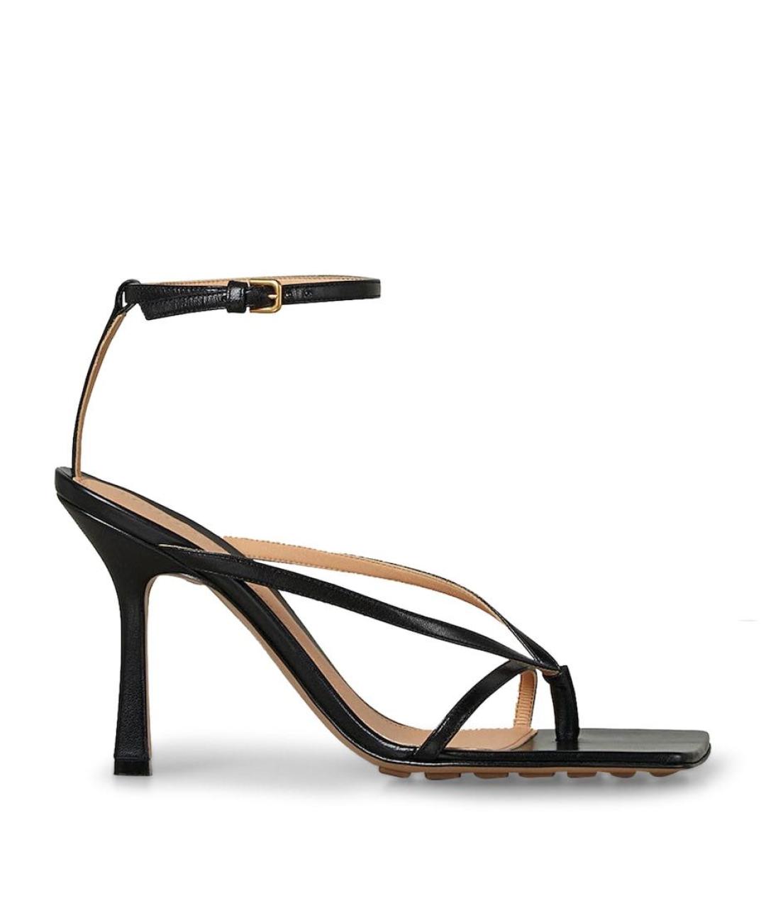 BOTTEGA VENETA Черные кожаные сандалии, фото 6