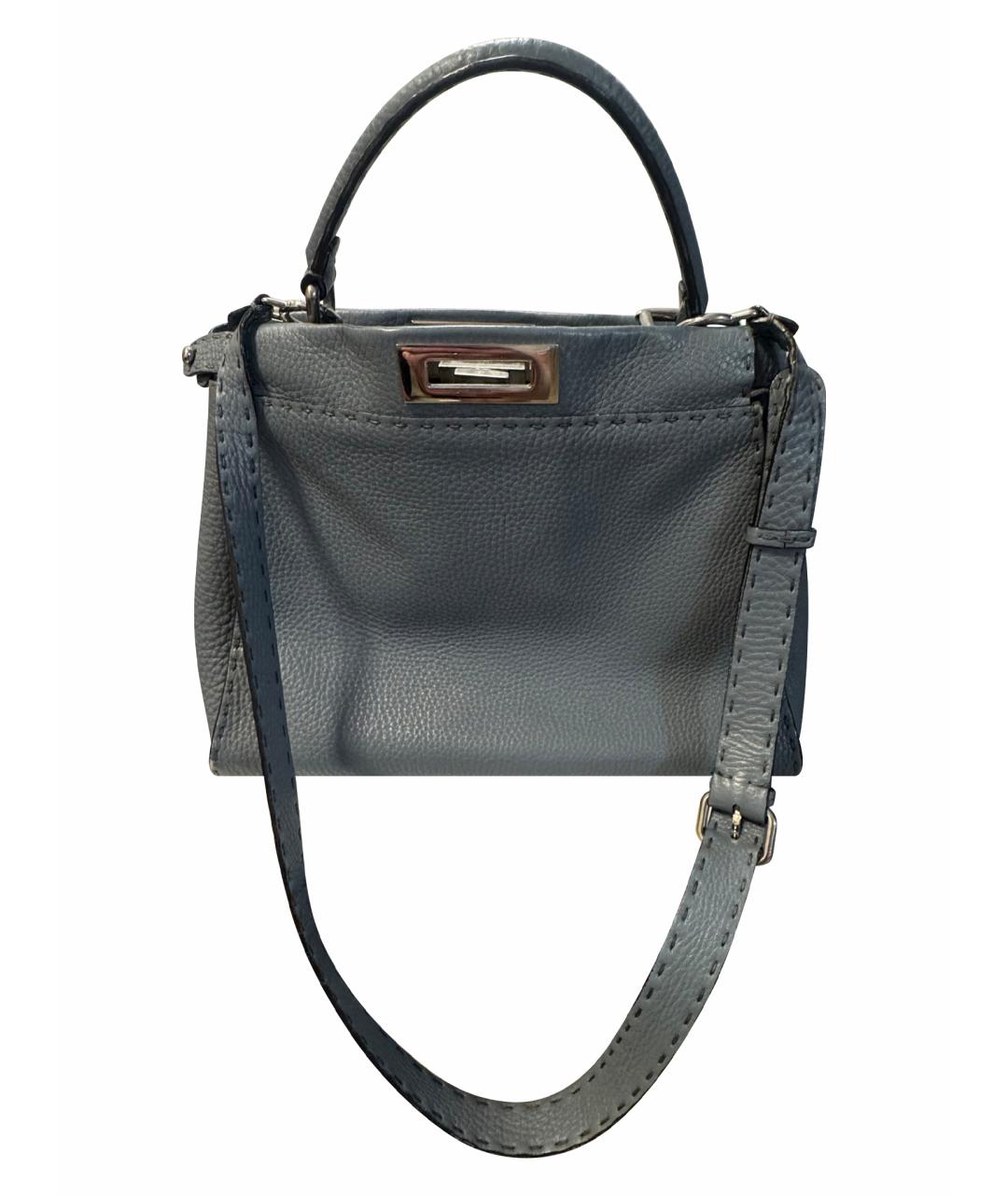FENDI Голубая кожаная сумка через плечо, фото 1