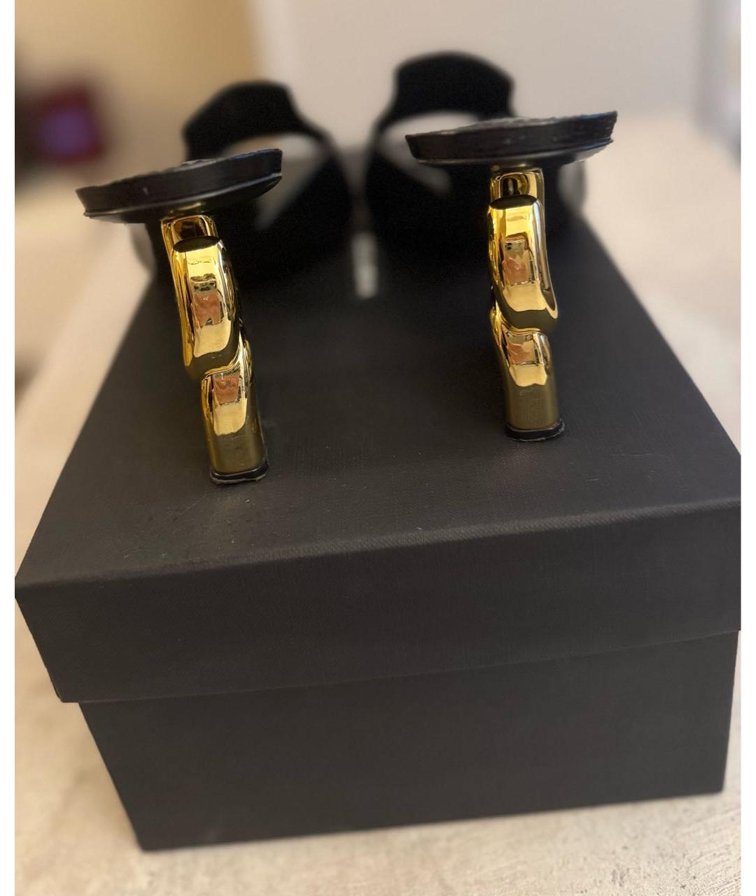DOLCE&GABBANA Черные кожаные мюли, фото 7