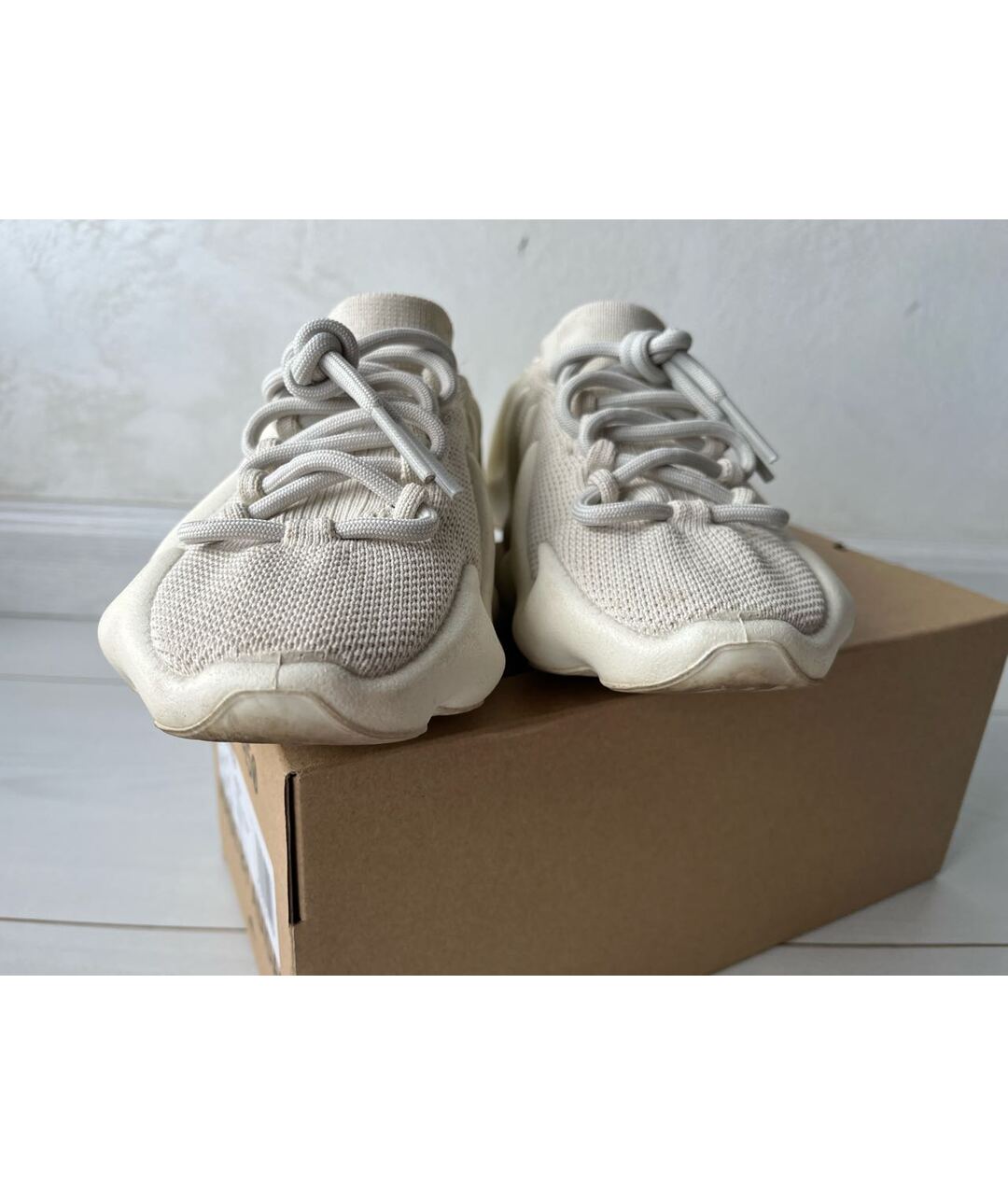 ADIDAS YEEZY Бежевые текстильные кроссовки, фото 5