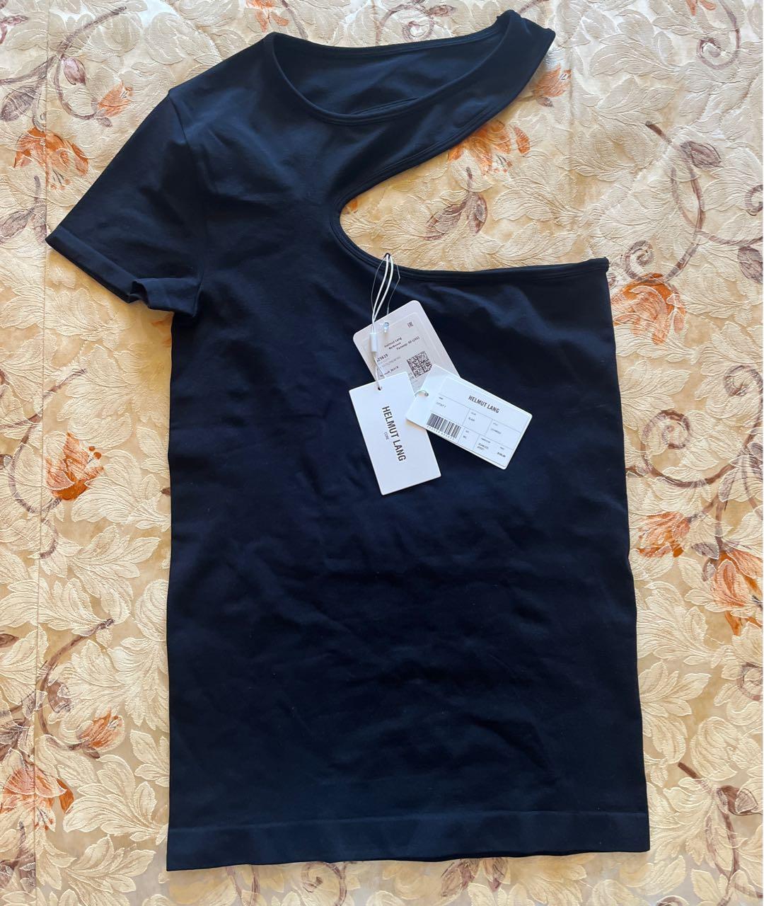 HELMUT LANG Черная нейлоновая футболка, фото 2