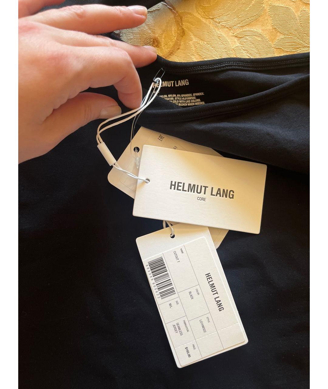 HELMUT LANG Черная нейлоновая футболка, фото 3