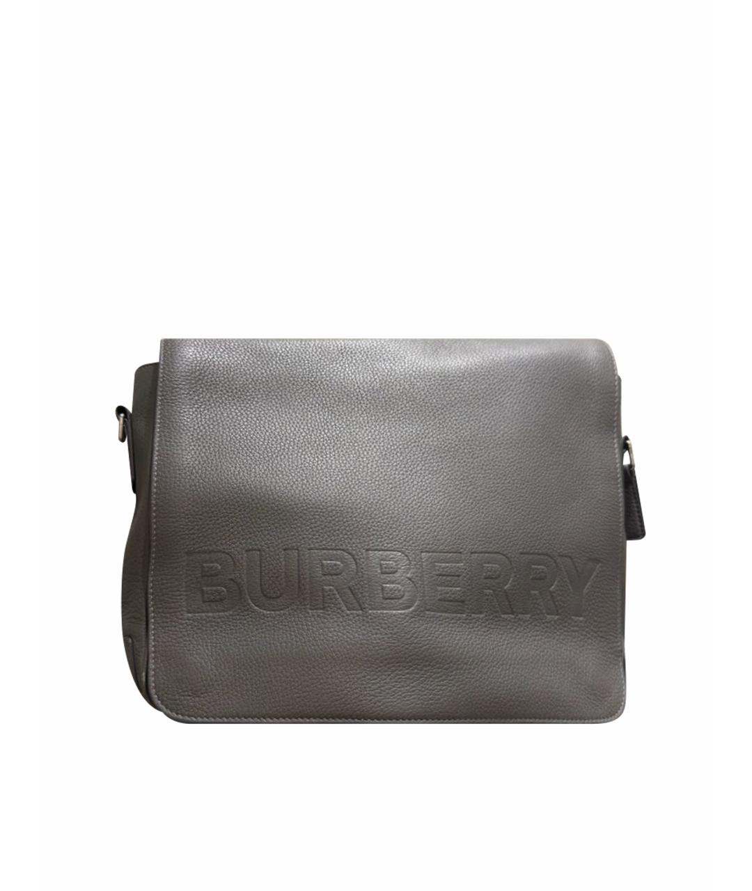 BURBERRY Серая кожаная сумка на плечо, фото 1