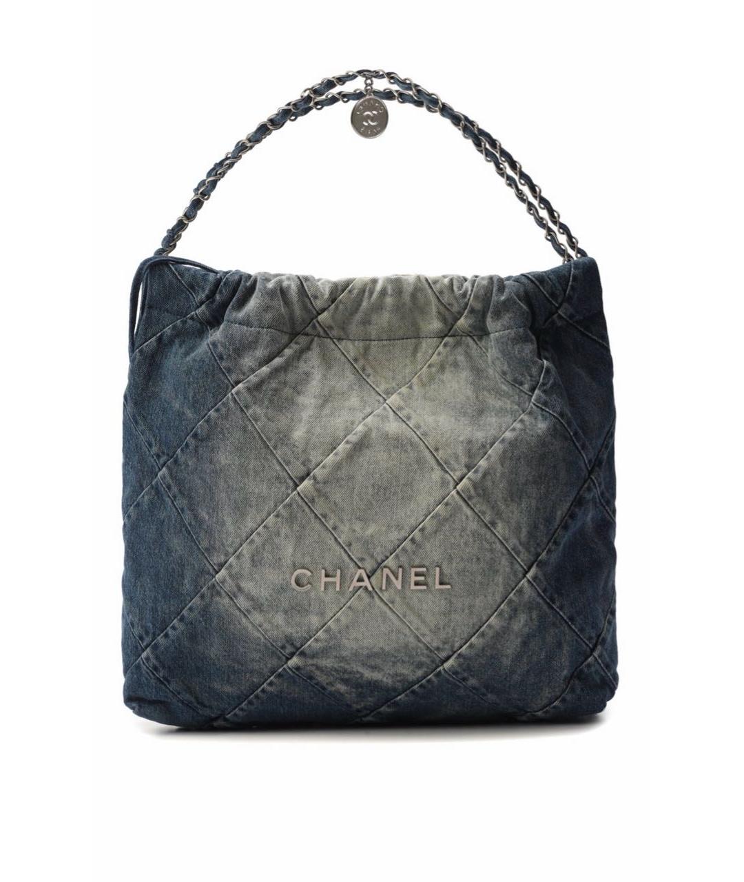 CHANEL Синяя деним сумка тоут, фото 4