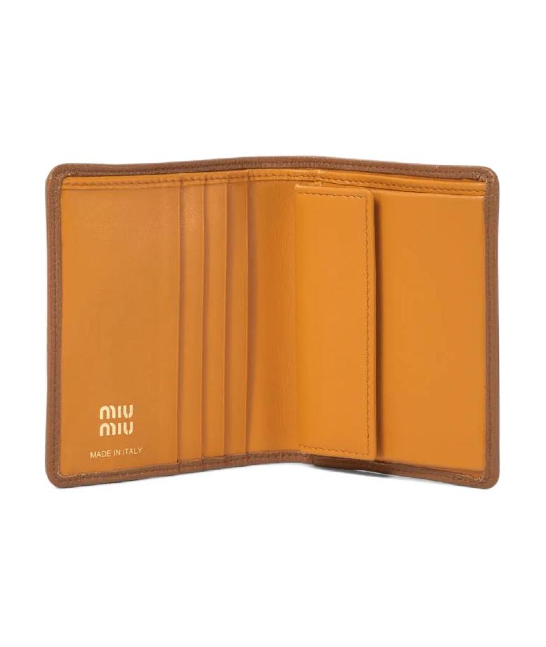 MIU MIU Коричневый кожаный кошелек, фото 4