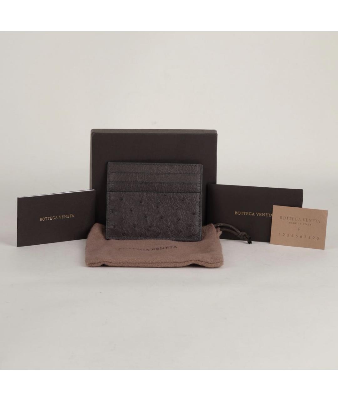 BOTTEGA VENETA Коричневый кардхолдер из экзотической кожи, фото 2