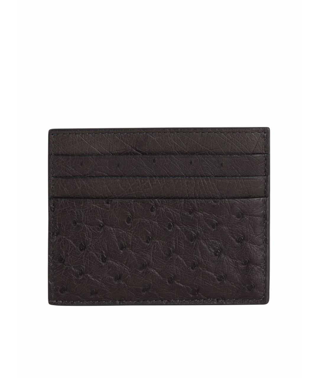 BOTTEGA VENETA Коричневый кардхолдер из экзотической кожи, фото 1