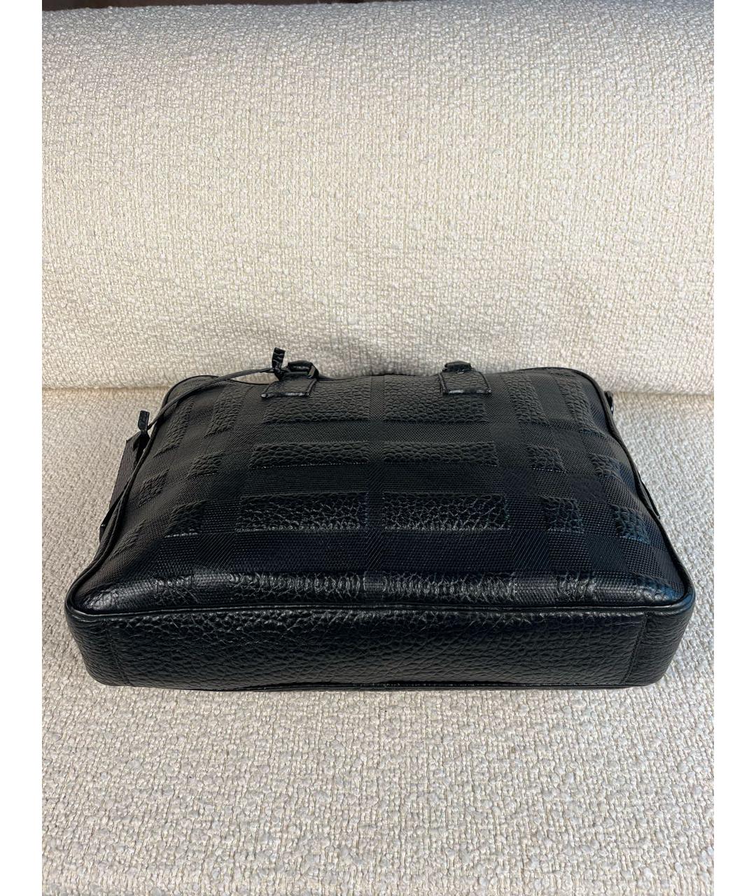BURBERRY Черный кожаный портфель, фото 3